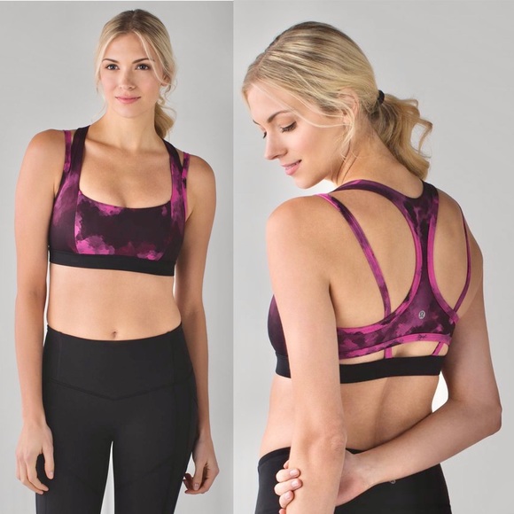 LULULEMON Splendour Cutout Racerback Sports Bra in Blooming Pixie Raspberry Pink - Picture 1 of 8